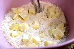 flour with butter